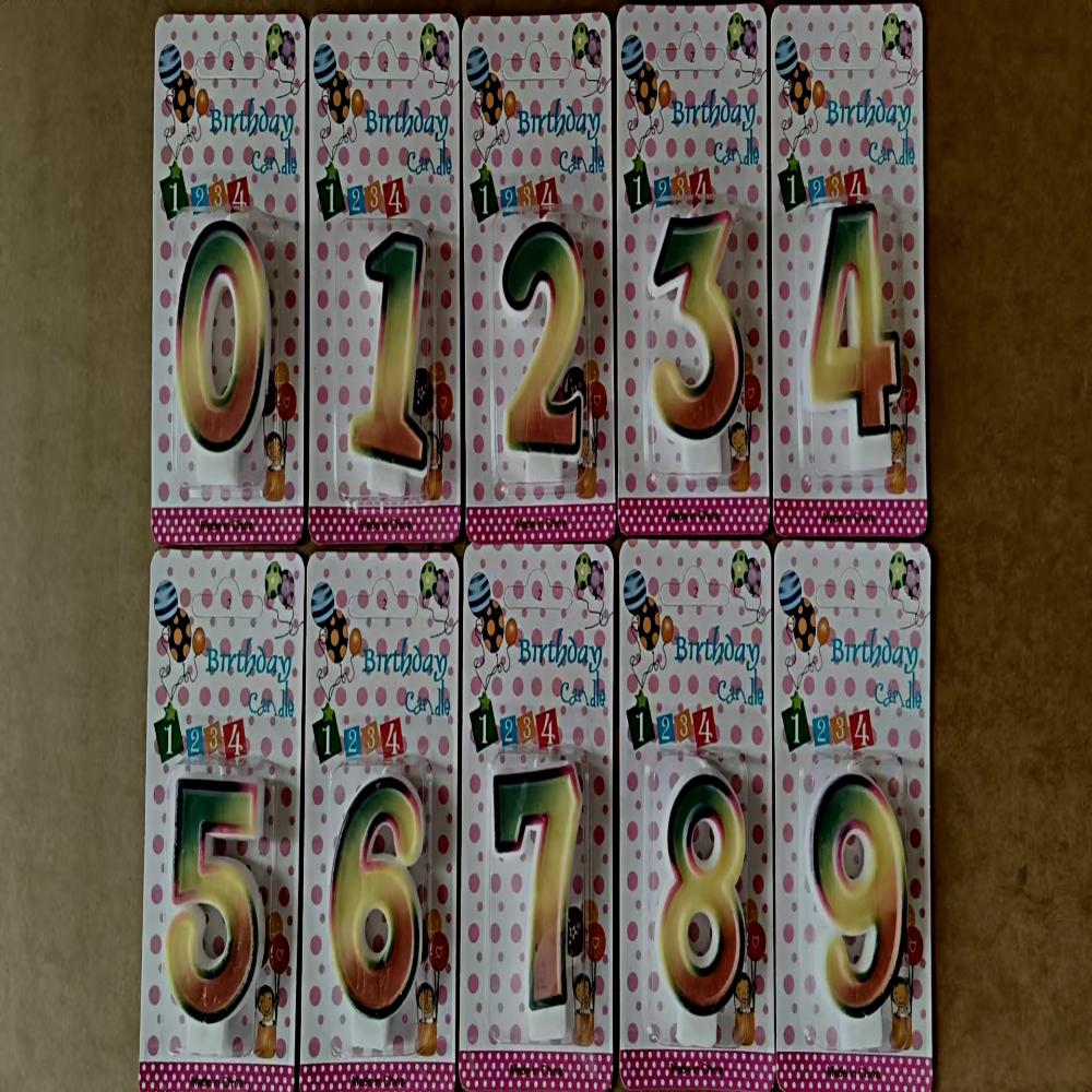 Number Birthday Candles Gradient Number Birthday Candle