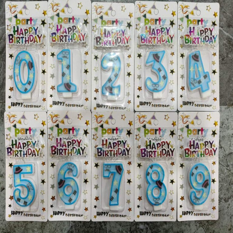 Number Birthday Candles Gentleman Hat & Mustache Number Candle Set with Happy Birthday Topper