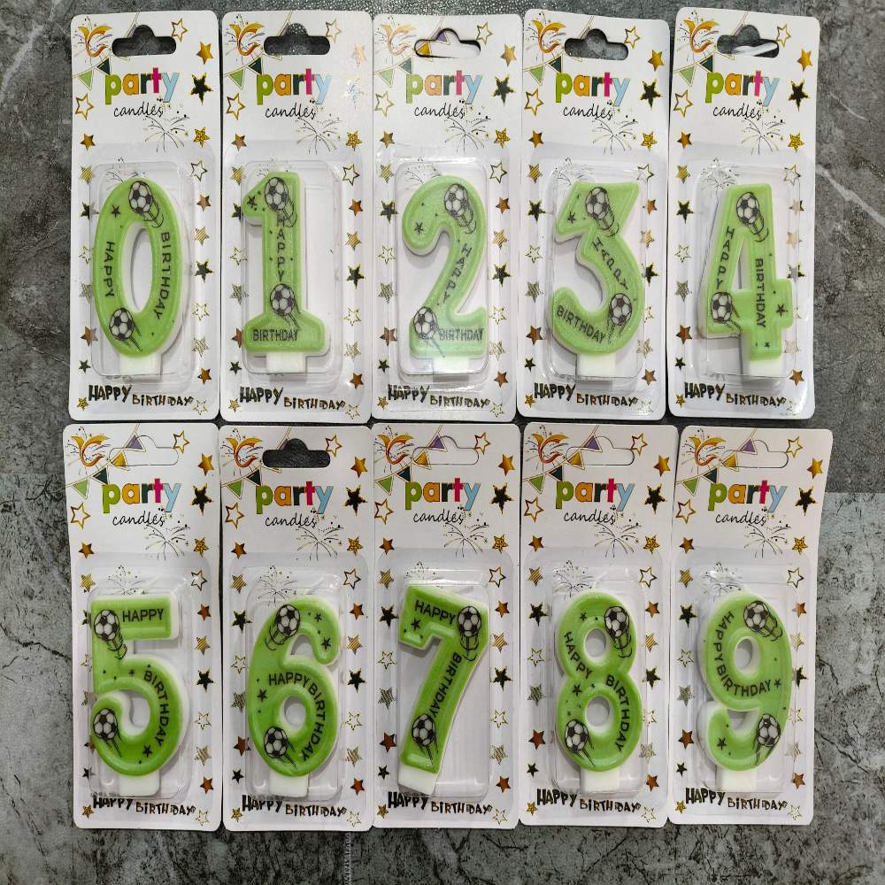 Number Birthday Candles Soccer-Print Number Birthday Candle