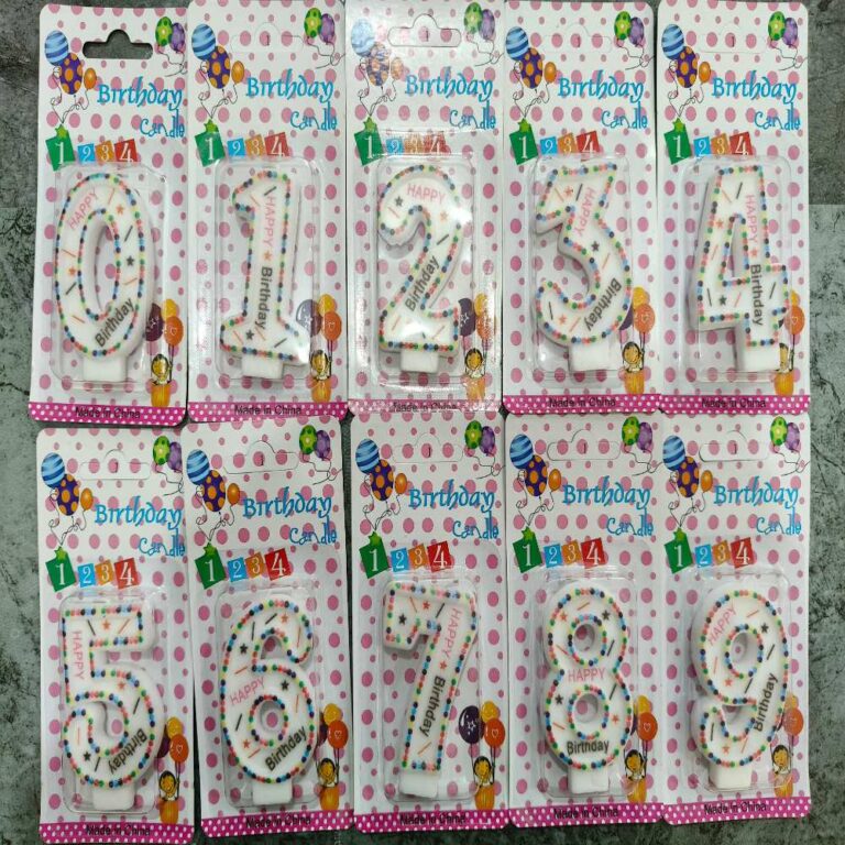 Number Birthday Candles Polka-Dot Happy Birthday Number Candle