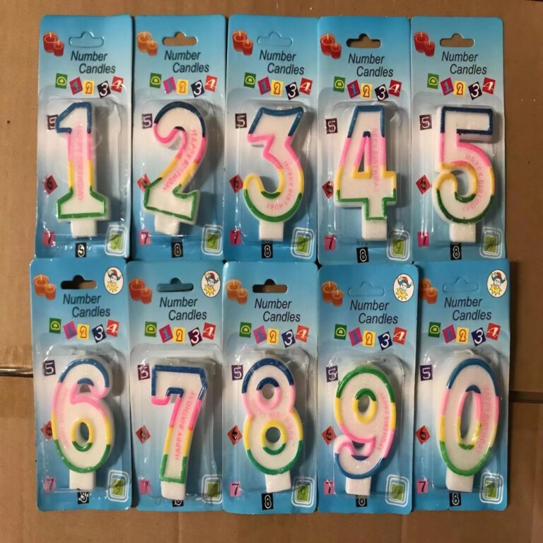 Number Birthday Candles Color-Edged English Number Birthday Candle