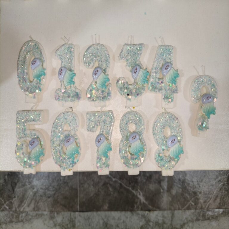 Number Birthday Candles Blue Glitter Jellyfish Number Birthday Candle
