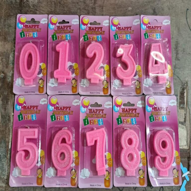 Number Birthday Candles Solid Pink Glitter Number Birthday Candle