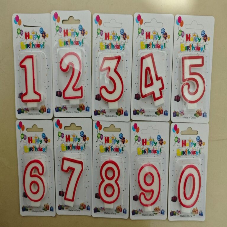 Number Birthday Candles Red-Edged Minimalist Number Birthday Candle