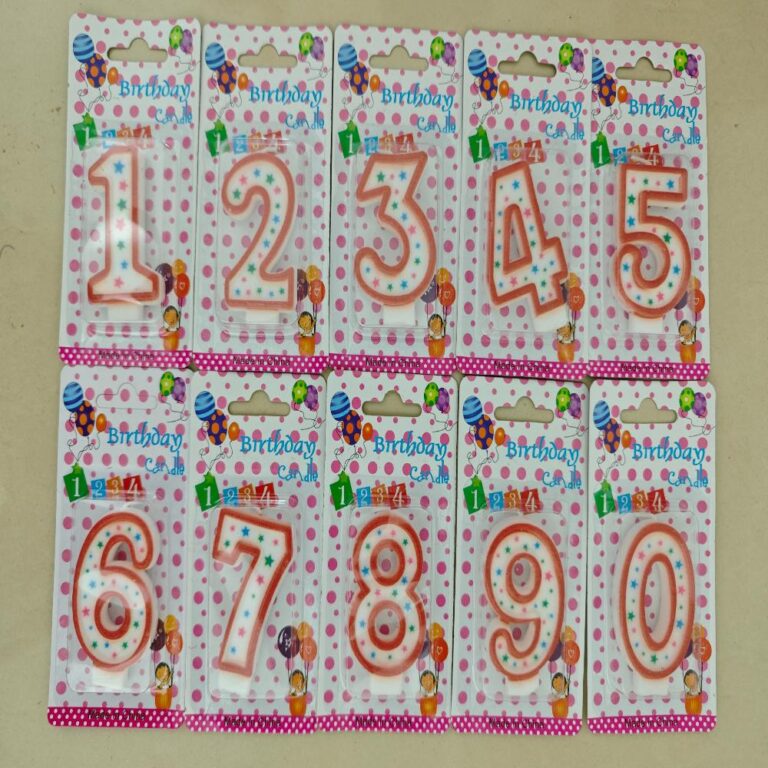 Number Birthday Candles Red-Edged Colorful Star Number Birthday Candle