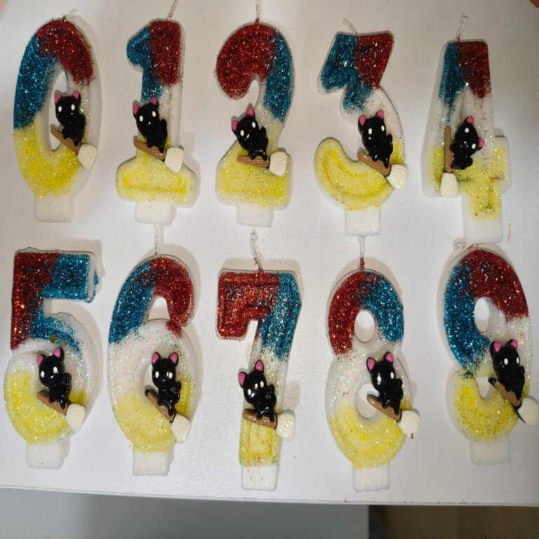 Number Birthday Candles Magic Cat Glitter Number Birthday Candle