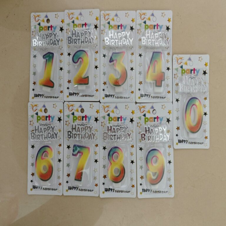 Number Birthday Candles Rainbow Gradient Number Candle with Happy Birthday Topper